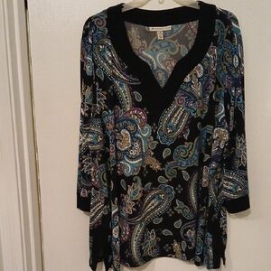 Black and Blue Paisley Blouse